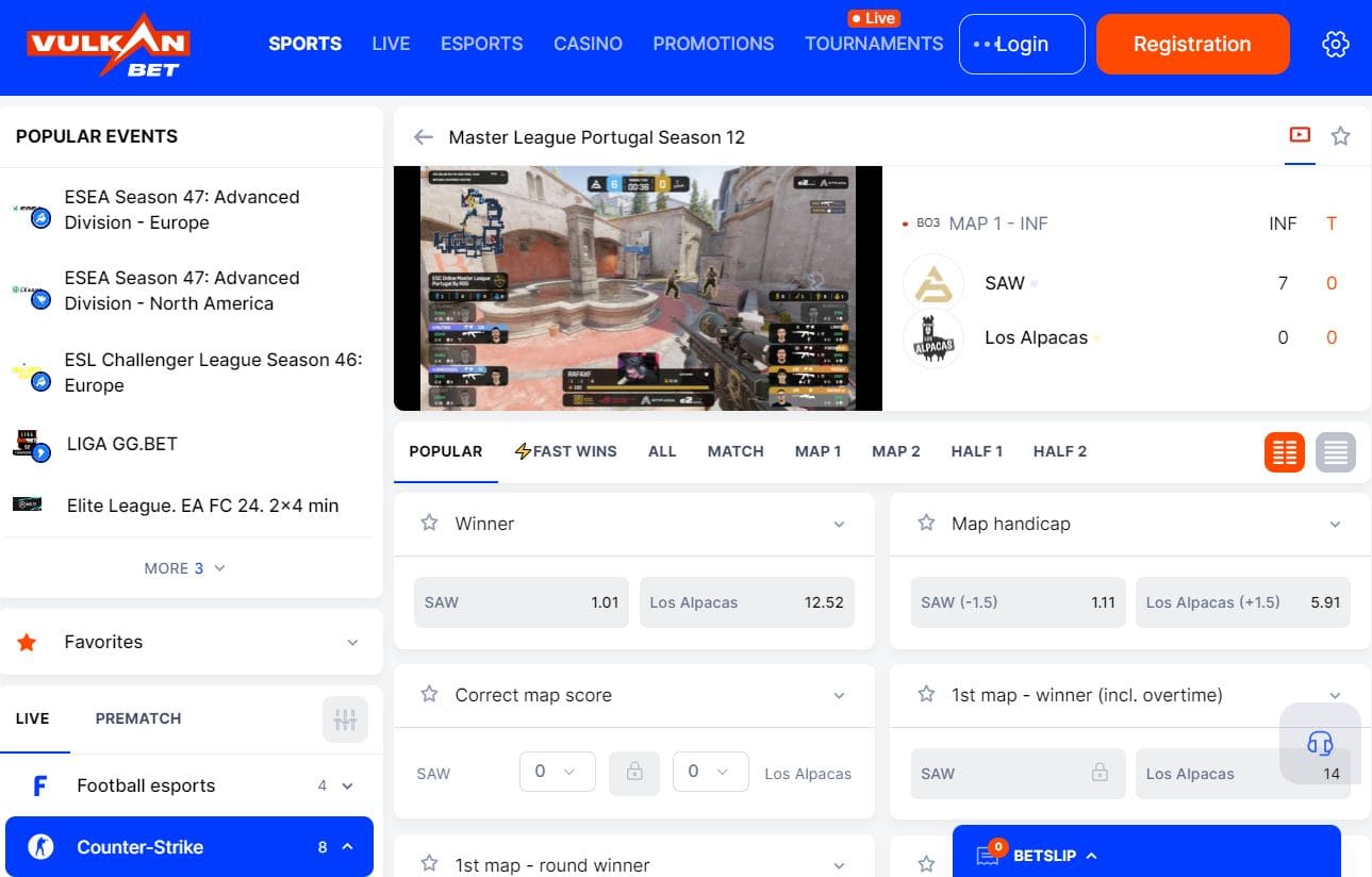 vulkanbet live betting